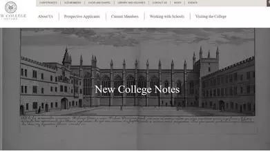 Screenshot of New College Notes main page