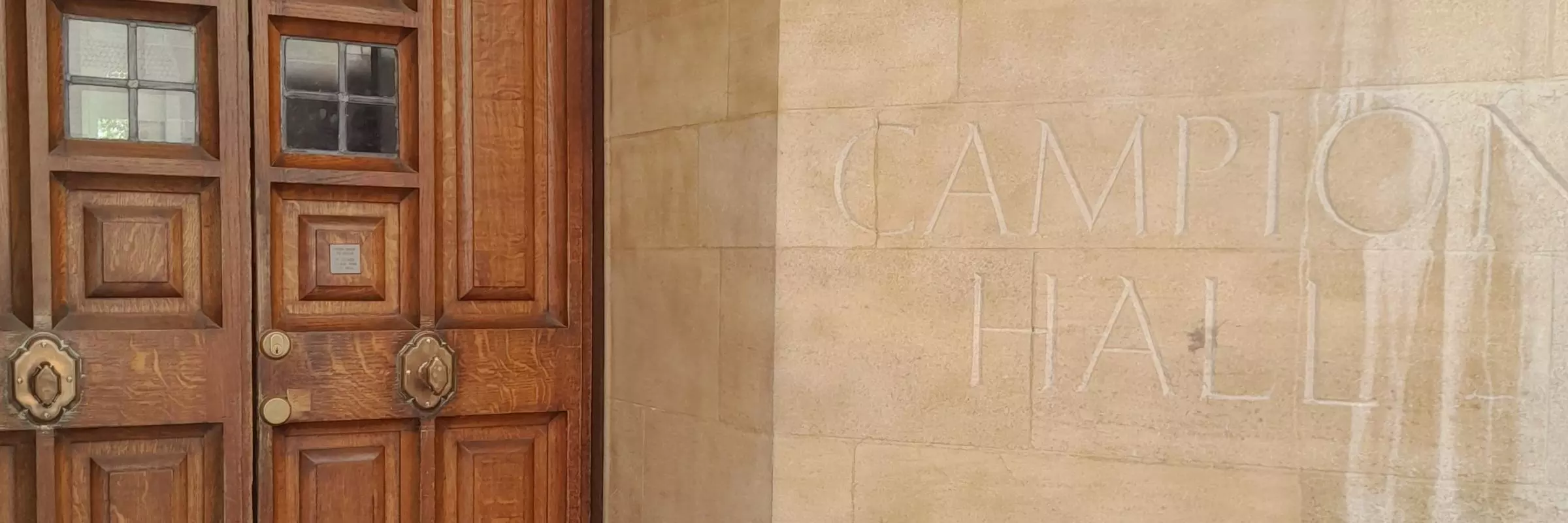 hall front door and inscription